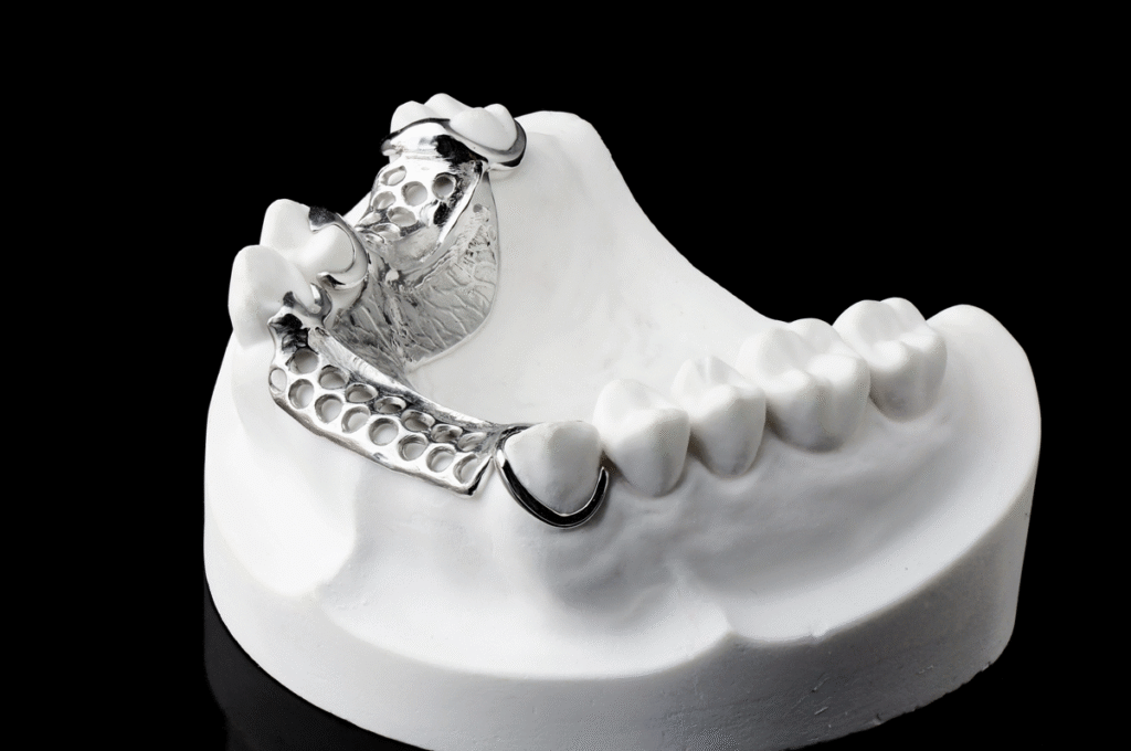 vitallium-Partial-Denture-on-black-background